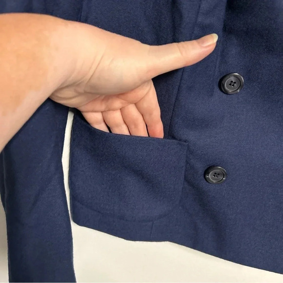 J. G. Hook Women’s Size 8 Vintage Navy Blue Wool‎ Blazer Double Breasted Career - Picture 3 of 13